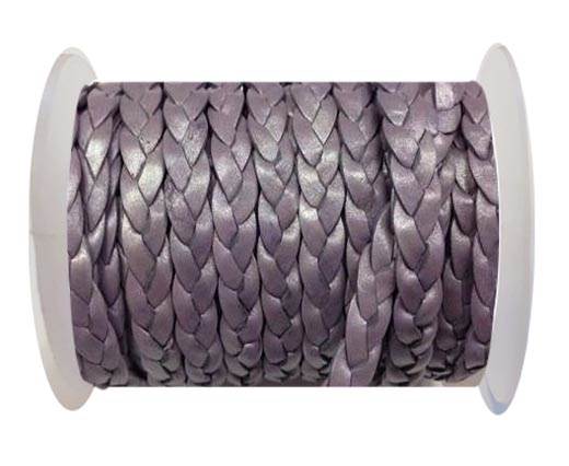 RoundFlat 3-ply Braided Leather Metallic-SE-M-07-10MM
