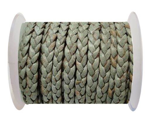 Choti-Flat 3-ply Braided Leather -5mm-Grey white base