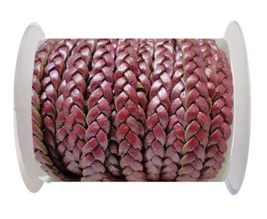 Choti-Flat 3-ply Braided Leather -5mm-Se metallic fucsia