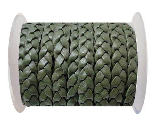 Flat 3-ply Braided Leather-SE-B-Khaki-10MM