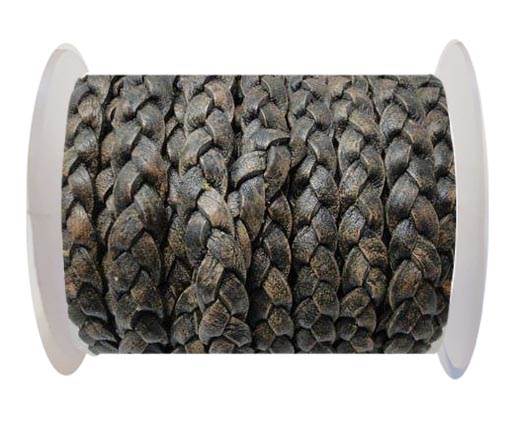 RoundFlat 3-ply Braided Leather-SE-Brown-10MM