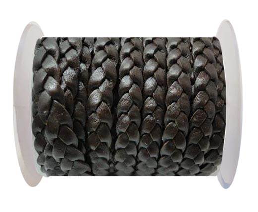 Flat 3-ply Braided Leather-SE-Matt Black-10MM