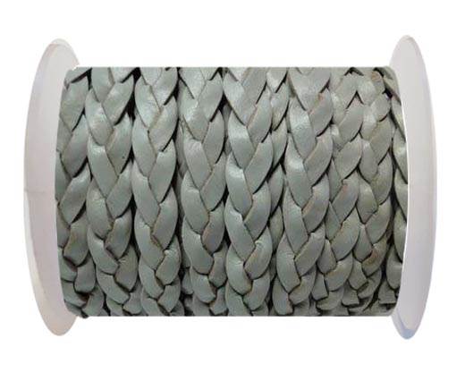 Flat 3-ply Braided Leather-SE-Light Grey-10MM