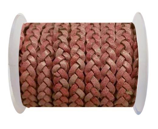 Choti-Flat 3-ply Braided Leather -SE Pink