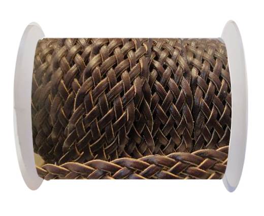 Flat Braided Cords-Style-5-25mm- Dark Brown