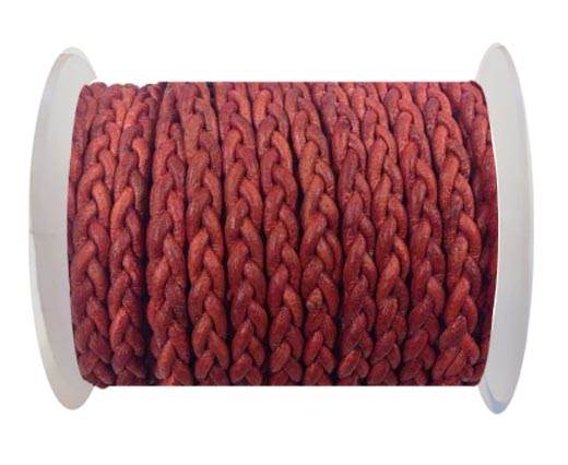 Flat Braided Cords - 3by2 -5mm  - vintage red