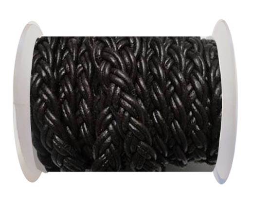 Flat Braided Cords-10MM- Twist Style-Dark Brown