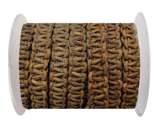 Flat Braided Cords-10MM- Stair Case Style-Vintage Tan