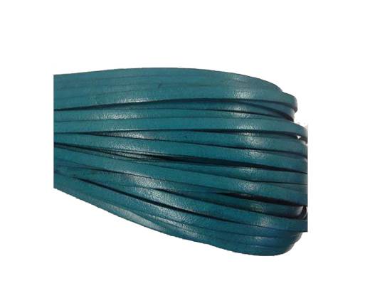 Flat leather Italian   - 4 mm - turquoise