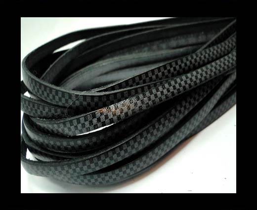 RoundFlat Leather Cords - Chess Style - 5mm-Grey
