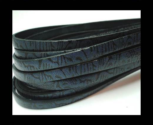 Flat Leather Cords - Maya Style - 5mm -Blue