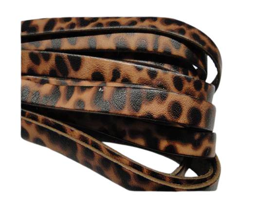 Flat Leather Cord-10mm-Camouflage Leopard skin