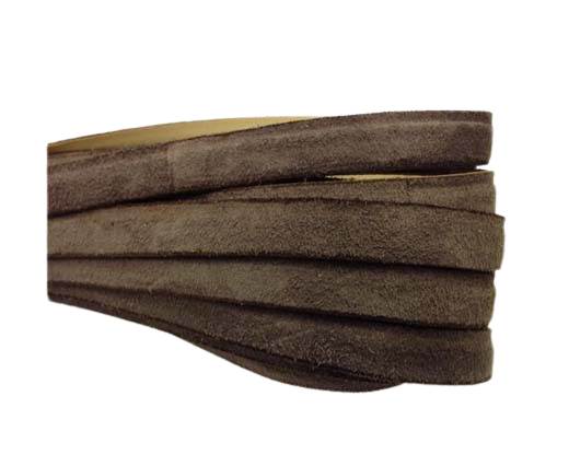 Flat Leather Cord Suede -10mm- Brown1
