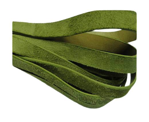 Flat Leather Cord Suede -10mm-Moss