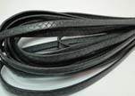 Flat Italian Nappa Leather Snake Style 5MM - Dark Grey