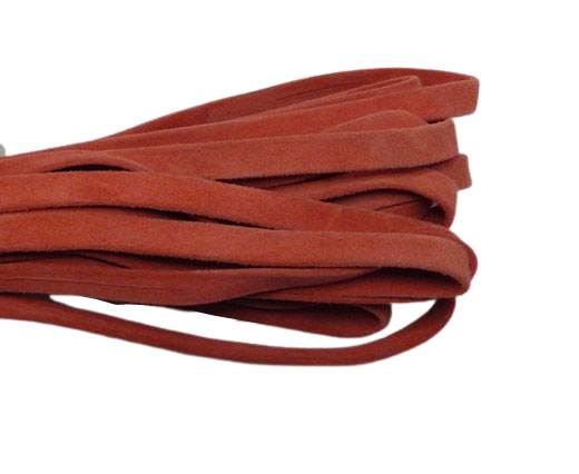Flat Suede Leather-10mm-CORAL RED 