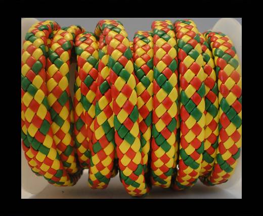 Flat Thick Braided Leather -10mm- Flash Style