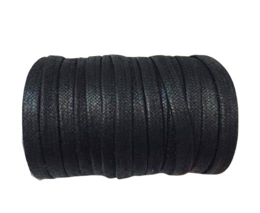 Flat Wax Cotton Cords - 3mm - Black