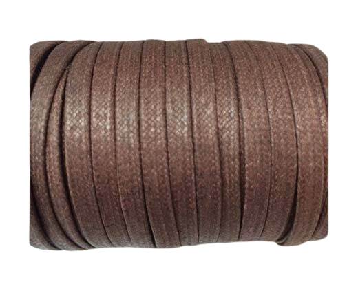 Flat Wax Cotton Cords - 5mm  - Medium Brown