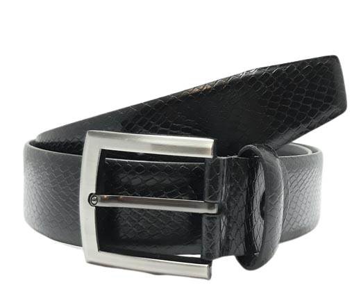Formal-Adjustable-Leather-Belt-Art Snake Black