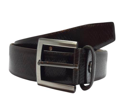 Formal-Adjustable-Leather-Belt-Art Snake Brown