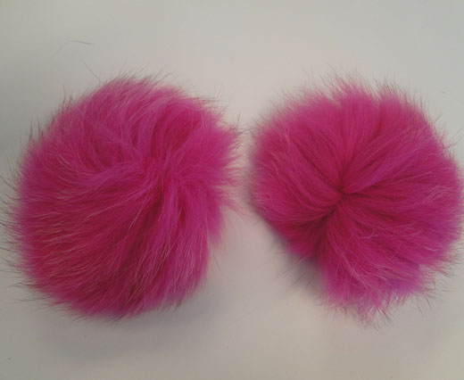 Fox Fur Pom Pom-Fuchsia -10cms