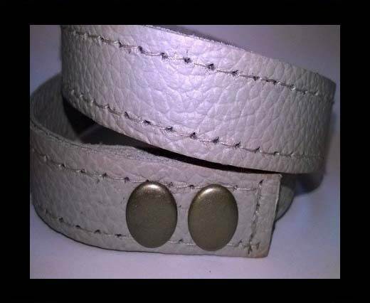 Full Real Leather bracelets - Cream- 43cms