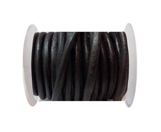 Round leather Cords - 6mm - SE.Black