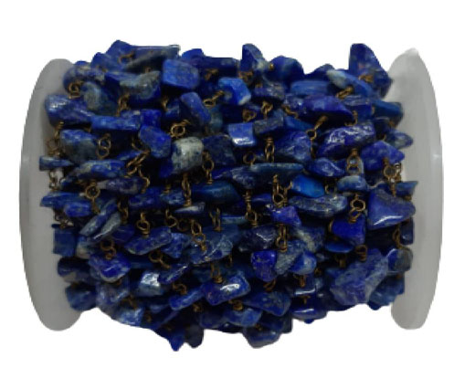 Gemstone chips chain natural blue