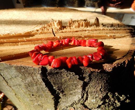 Leather Bracelets Supplies Gemstones Bracelet01 - Red