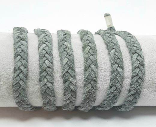 Thick Flat Suede Braided -10mm-Gray