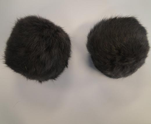 Rabbit Fur Pom Pom-Grey-8cms
