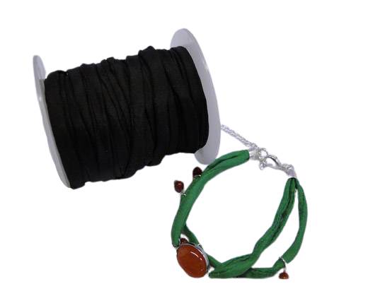 Habotai silk cords - Black