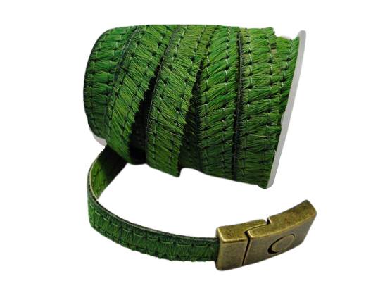Hair-On-Flat Leather- Light Green-10MM