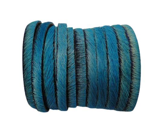 Hair-On-Flat Leather-Turquoise-10MM