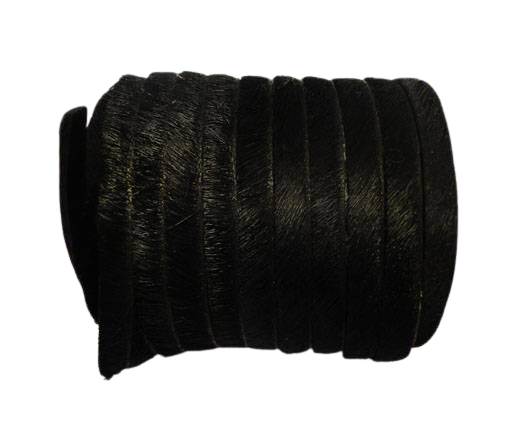 Hair-On Flat Leather-Black-5MM