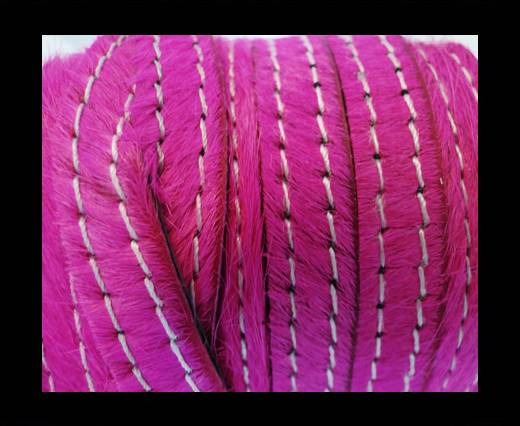 Hair-On Leather with Stitch-Fuchsia-10mm