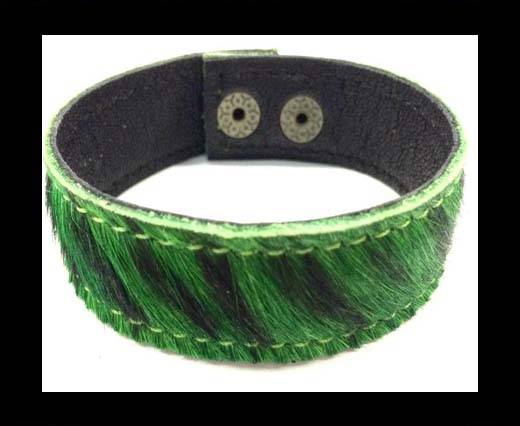 Hair-on bracelet-Zebra Green-20mm