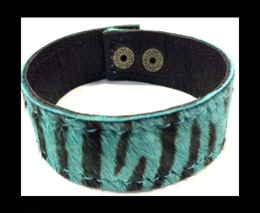 Hair-on bracelet-Zebra Blue-20mm