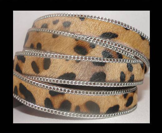 Hair-on leather Chain- Leopard Print-10mm