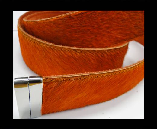 Hair-On Leather Belts-Dark Orange-40mm