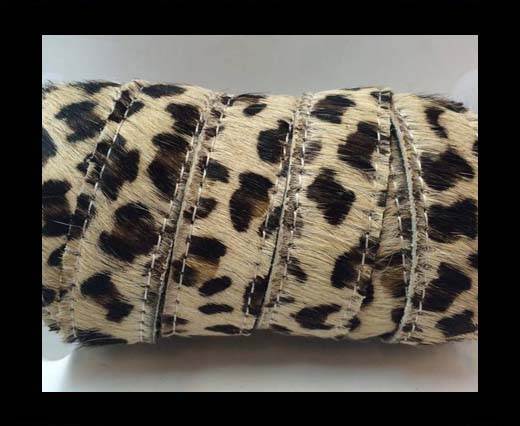 Hair-On Leather Flat-leopard small dots with stiches-20mm