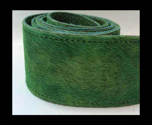 Hair-On Leather Belts-grass green-40mm