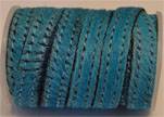 Hair-On Leather with Stitch-Blue-10mm