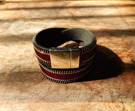 Leather Bracelets Supplies  - Red