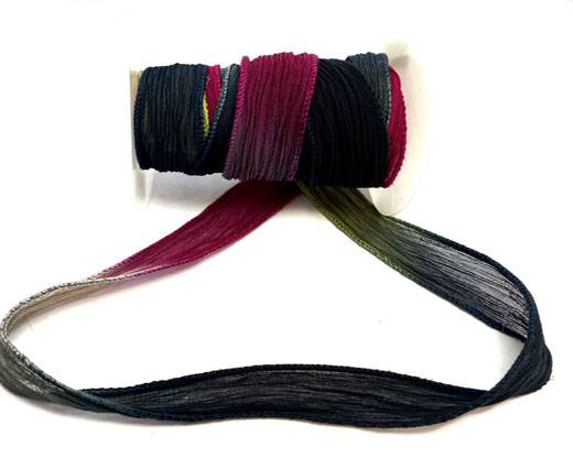 Hand dyed silk ribbons - Humming Bird
