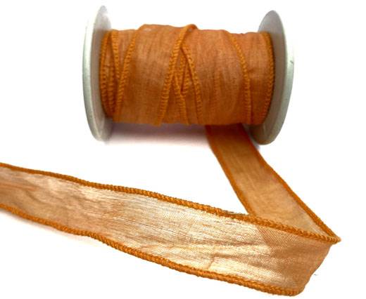 Hand dyed silk ribbons - Light Orange