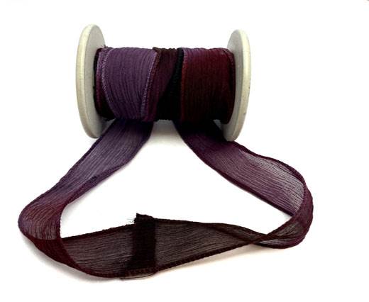 Hand dyed silk ribbons - Lupine