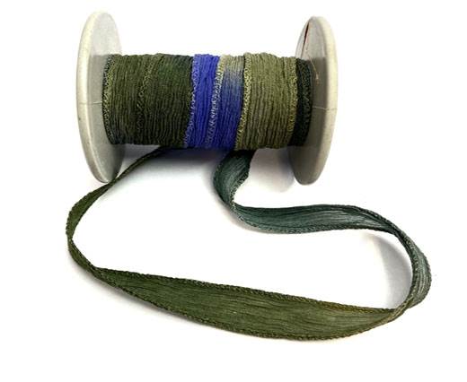 Hand dyed silk ribbons - Monet