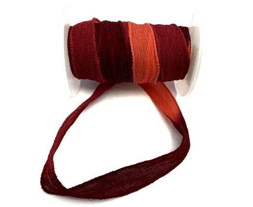 Hand dyed silk ribbons - Ruby River